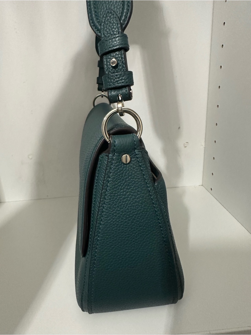 Kate Spade Hudson pebbled leather flap convertible in Artesian Green/gold accent - Picture 2 of 10